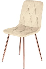 Krzeso tapicerowane BORGO VELVET BEIGE ROSE GOLD